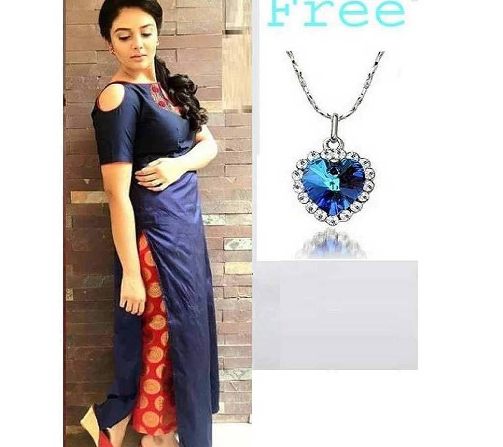 Semi stitched Embroidery Georgette Three Piece With Free Pendant (Copy)