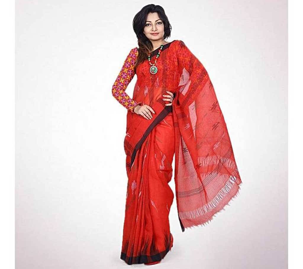 Red Indian Monipuri Taant Saree