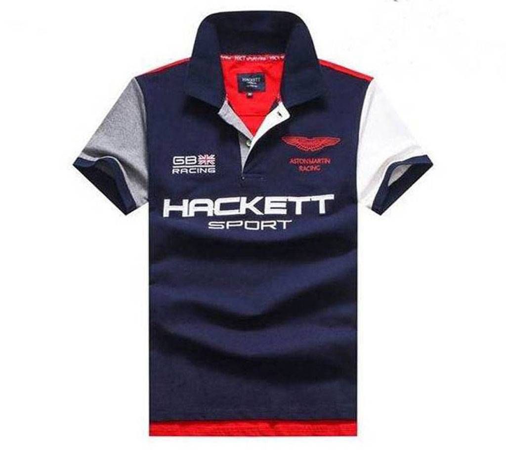 Multi color half sleeve cotton polo shirt 