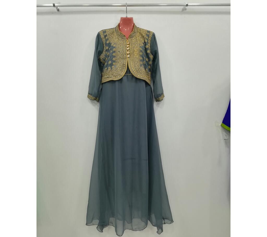Stitched Embroidery Soft Georgette Gown 