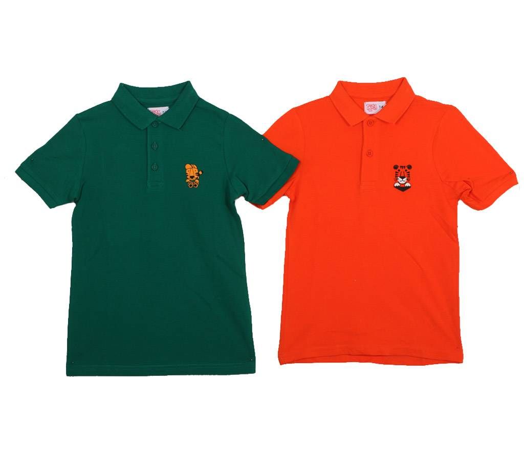 Duranta Half Sleeve Cotton Polo Shirt for Baby Boy - Combo Offer