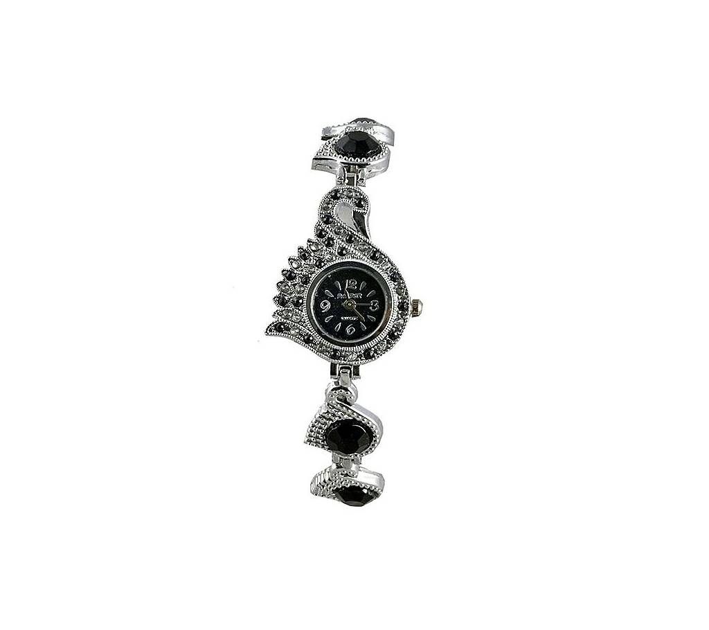 Black Stainless Steel Bracelet Watch for Women