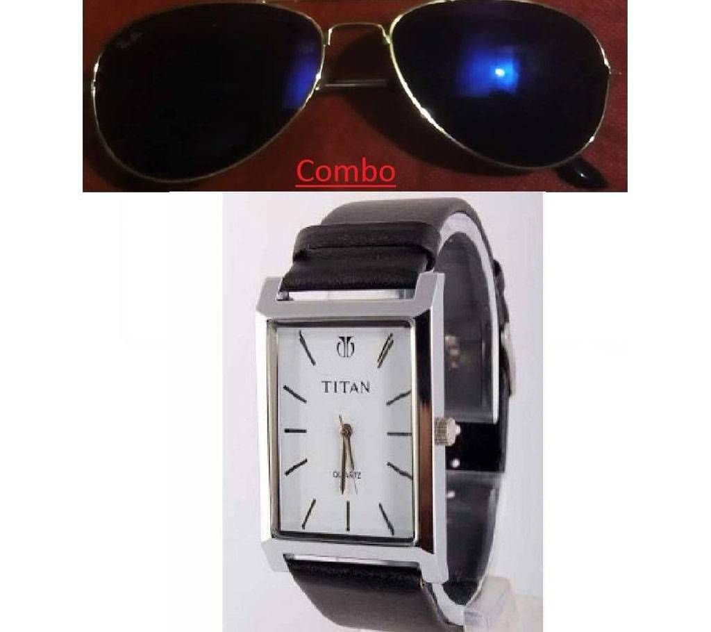 Ray Ban gents sunglasses copy and Titan gents watch copy combo 