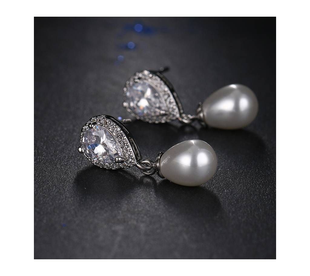 Luxury Elegant Water Drop Bridal Pearl Earrings