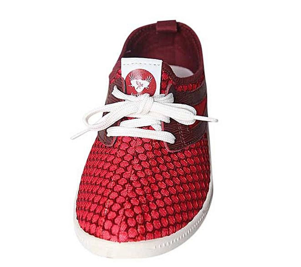 Fortuna Bangladesh Maroon Fabric Sneakers for Men