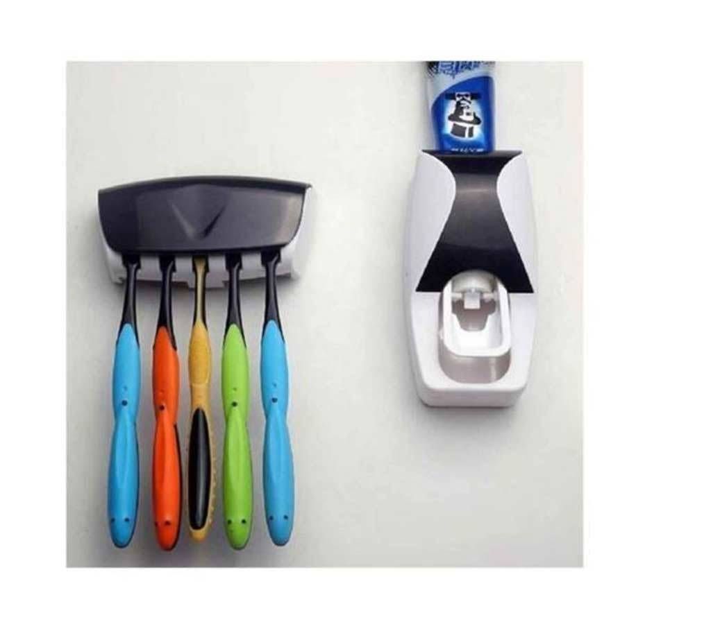 Toothpaste Dispenser and Toothbrush Holder Combo