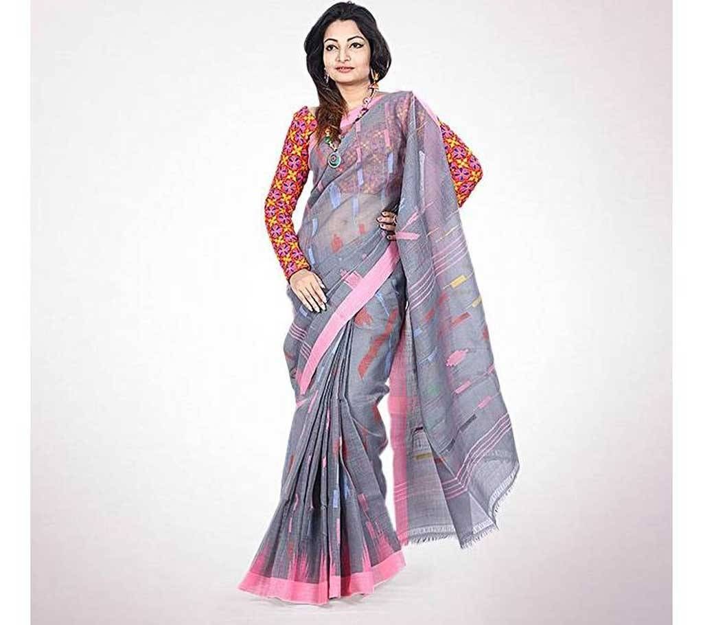 Dim Gray Indian Monipuri Taant Saree