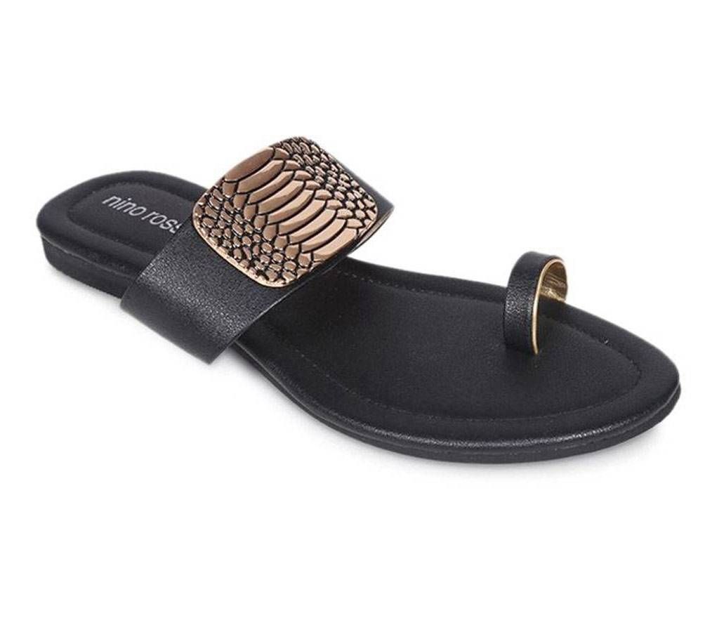 Nino Rossi Black Leather Ladies Sandal