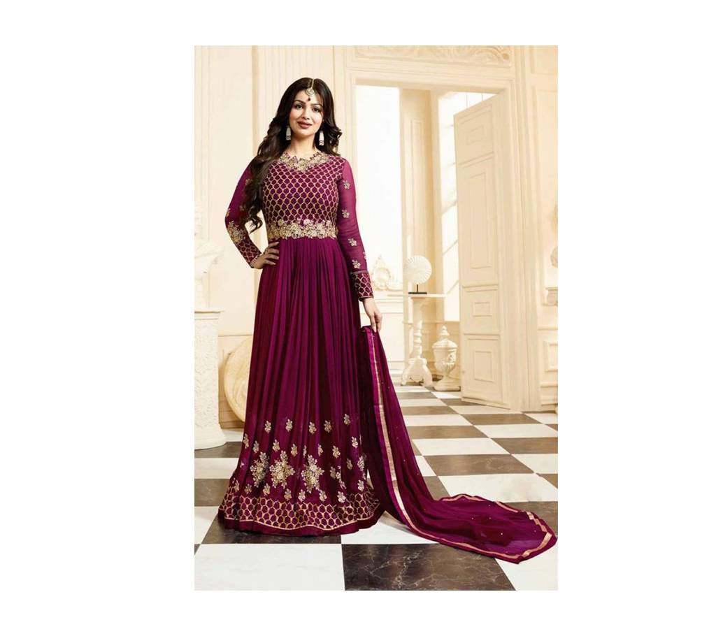 Un-stitched Embroidered Georgette Long Suit (Copy)