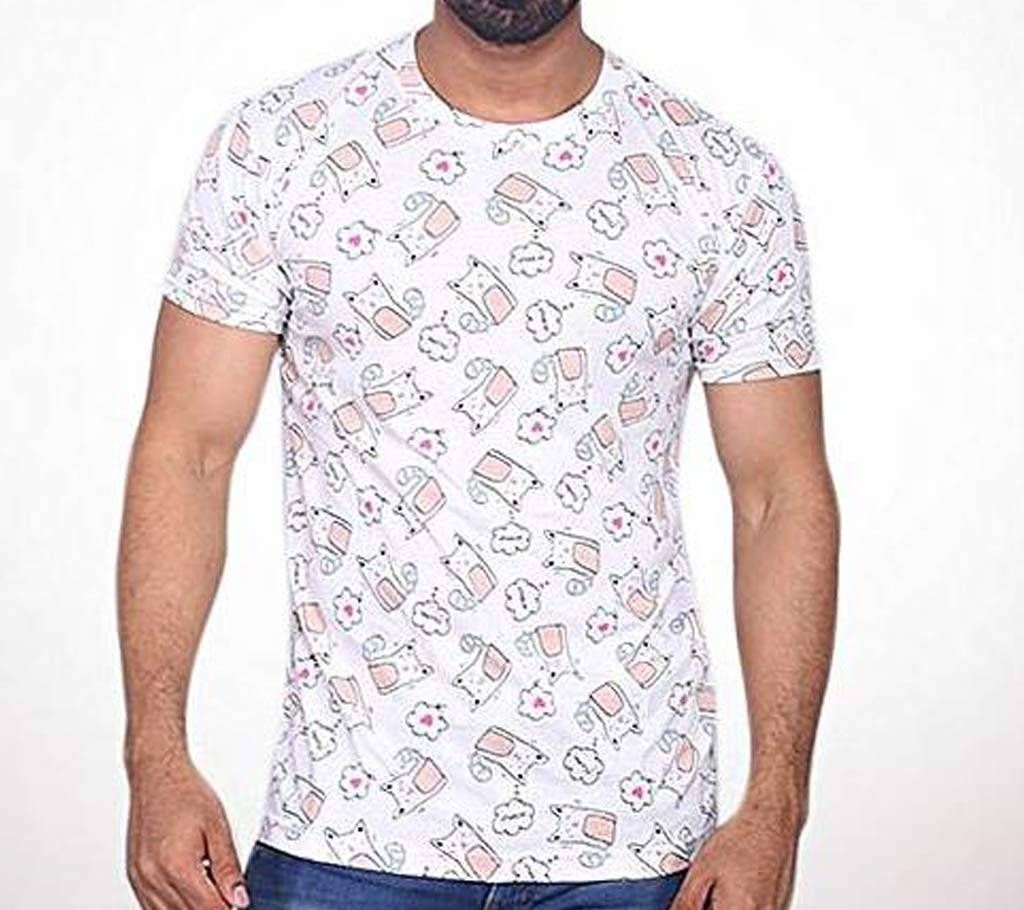 White Cotton T-shirt for Men