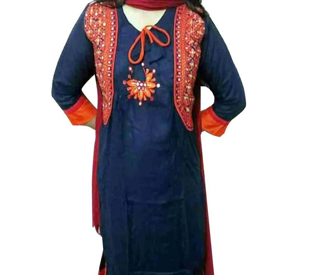 Ready made Lilen kurti with Embroidery Koti