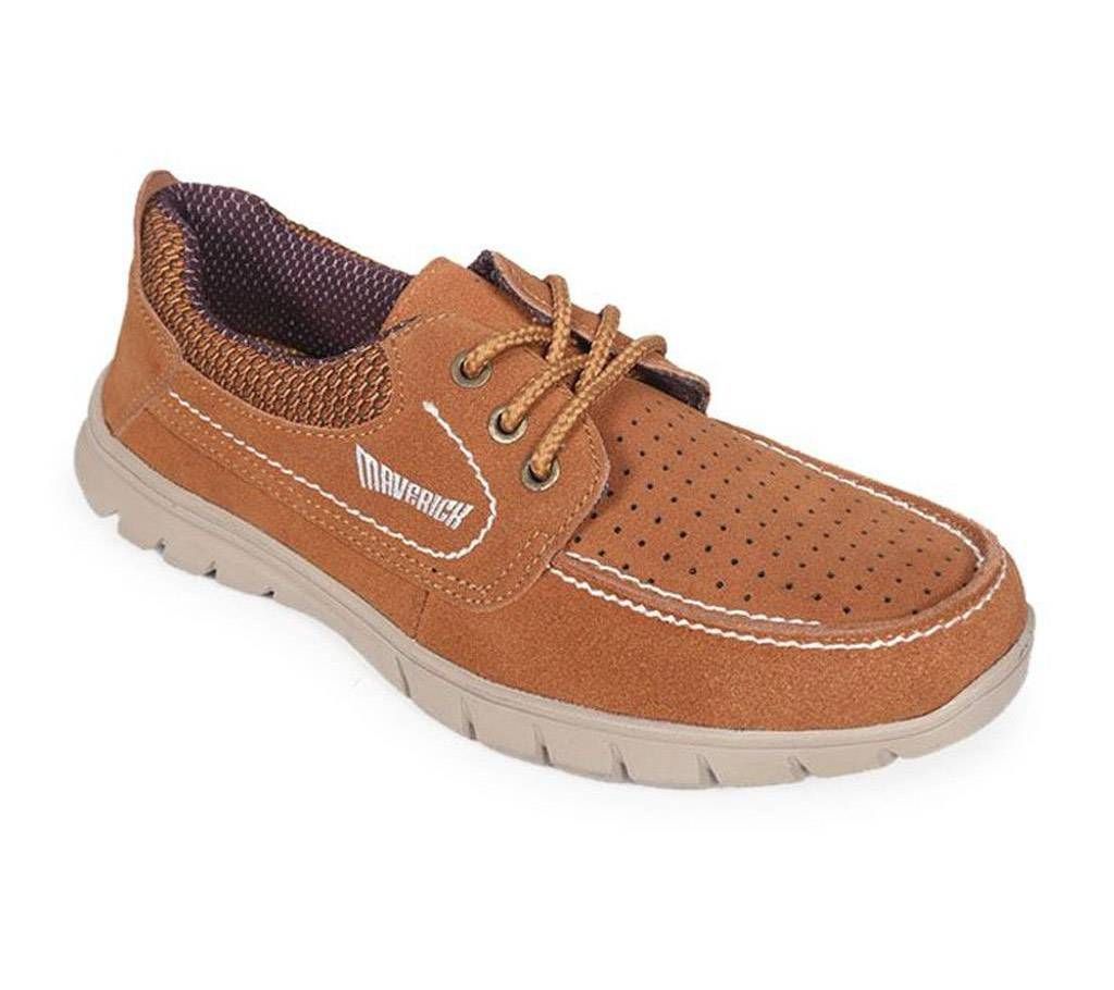 Maverick Men's Brown Nubuck Leather Casual Shoe

