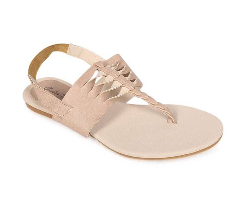 Sandra Rosa Beige Leather Ladies Sandal