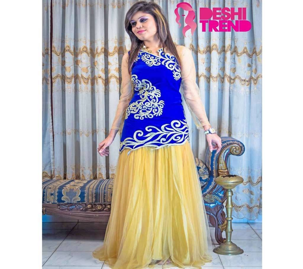 Indian net and Georgette lehenga- kameez with orna 