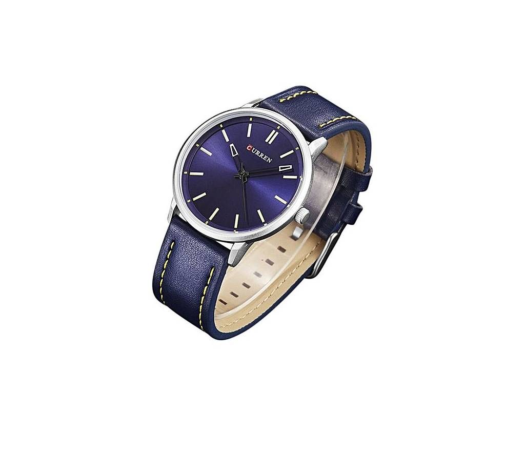 Blue Strap Leather Wrist Watch For Men