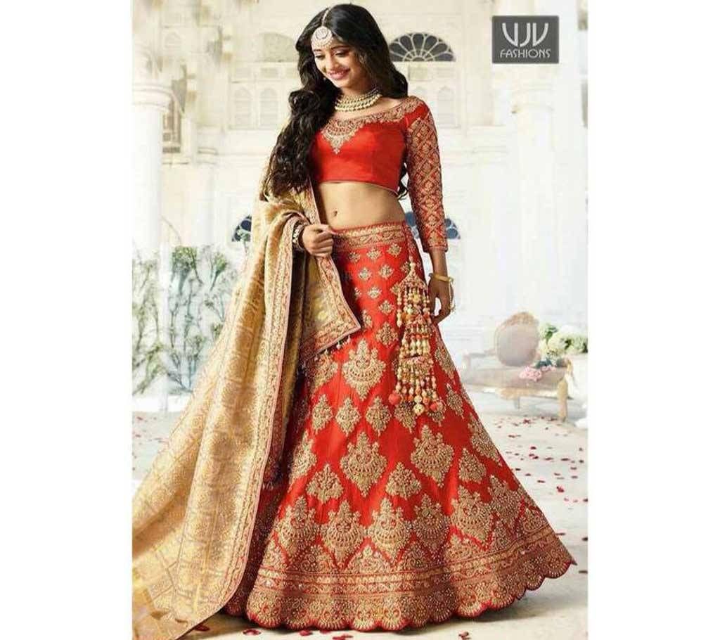 Indian Semistitched Embroidery Georgette Three Piece - Copy