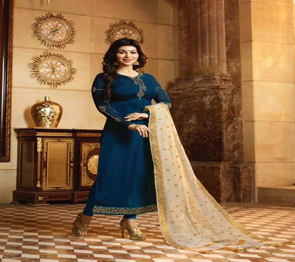 Indian Designer Unstitched Georgette Salwar Kameez Set (Banarasi Orna)