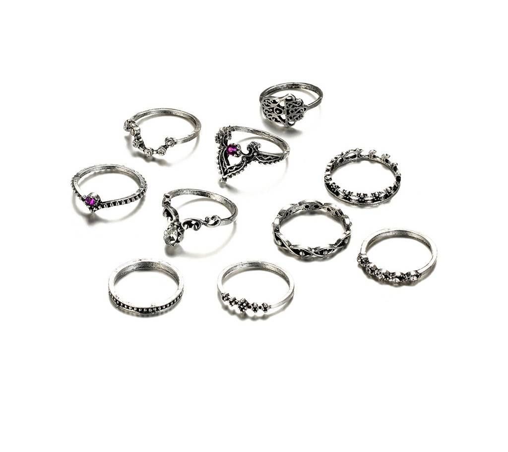 10 Piece Finger Ring Set