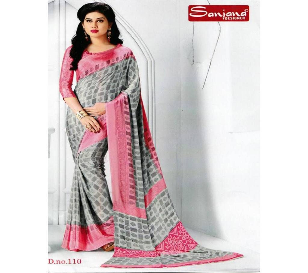 Digital Printed Art Silk & Chiffon Georgette Saree