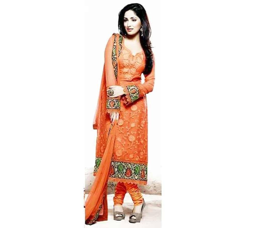 Semi-stitched Indian cotton embroidery three piece (Copy)