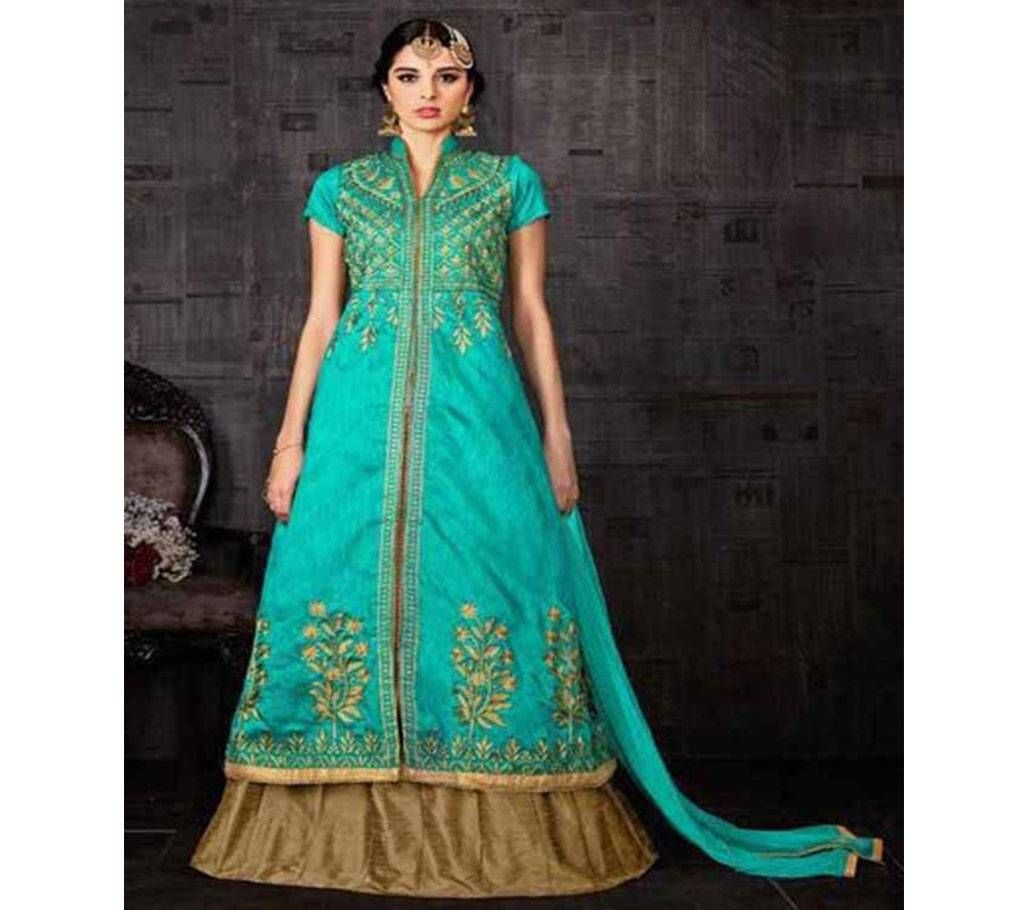 Indian Unstitched Banglori Silk Lehanga Suit