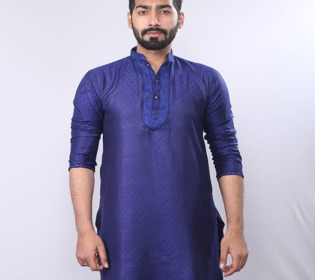 Semi-Long Linen Punjabi For Men