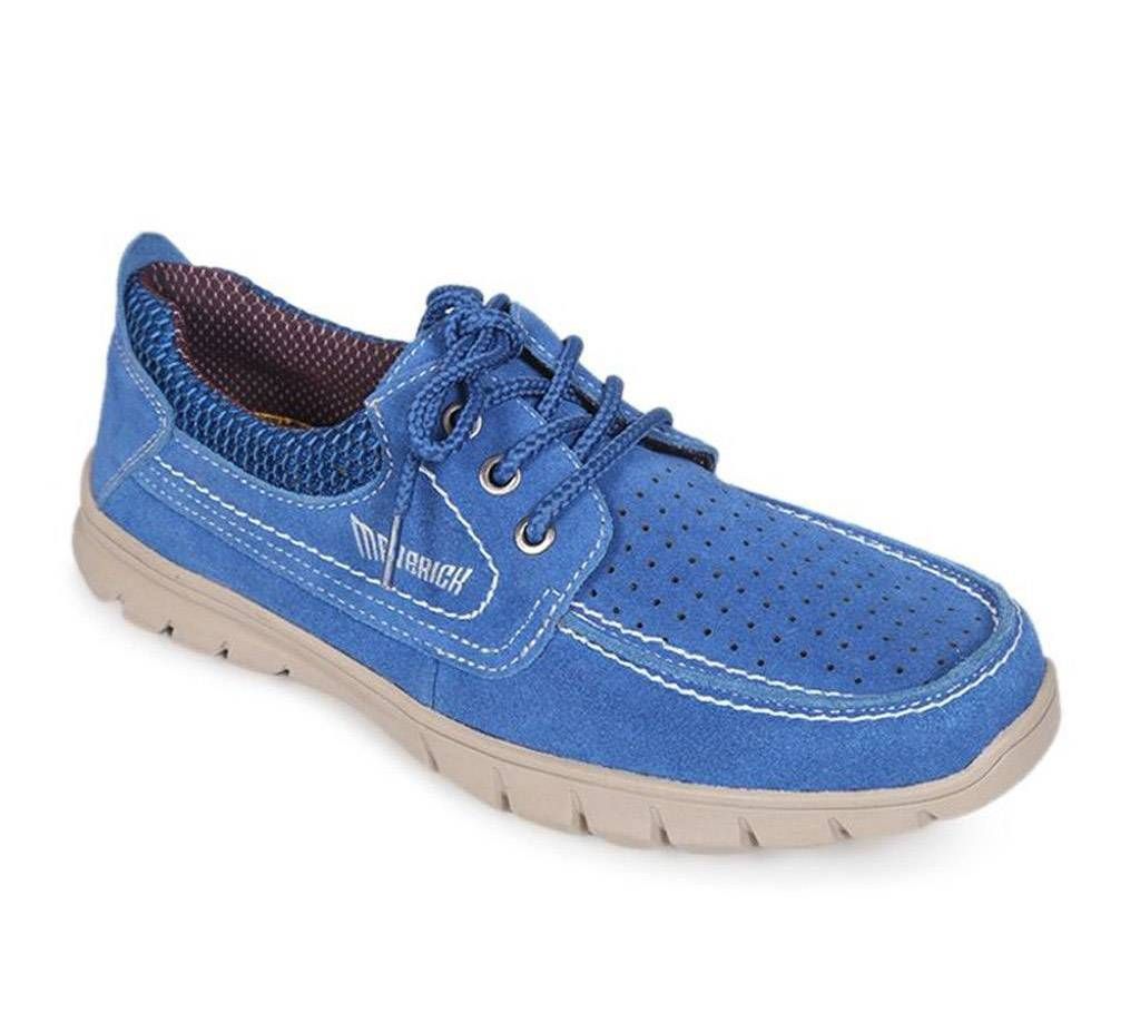 Maverick Men's Blue Nubuck Leather Casual Shoe
