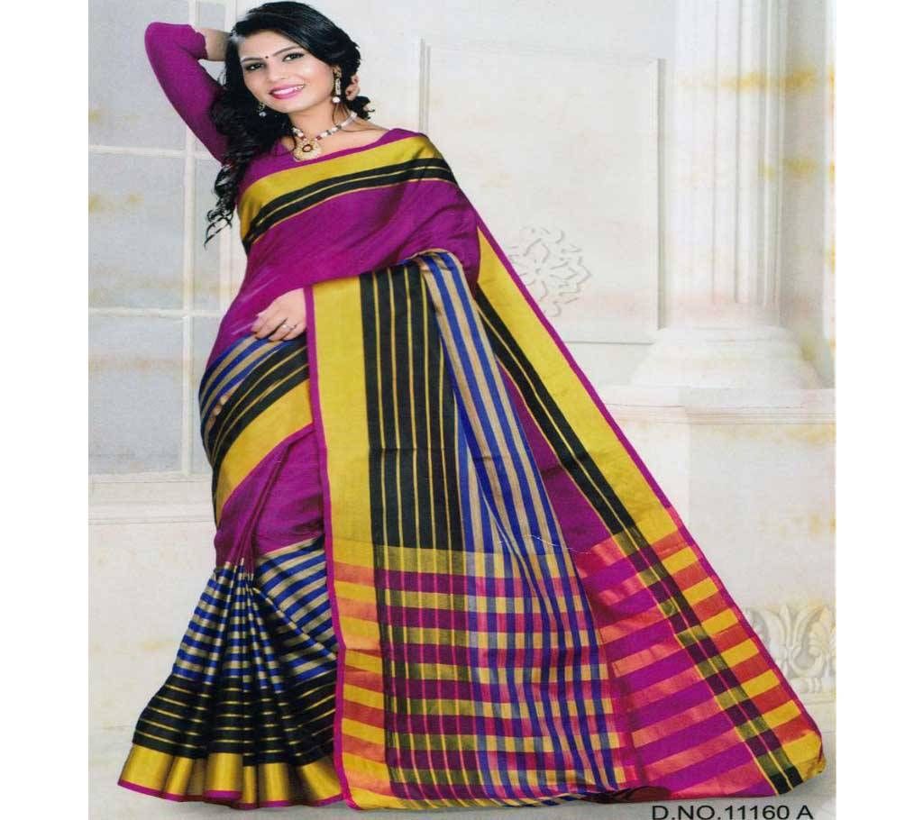 Indian Woven Art Silk Saree in Violet