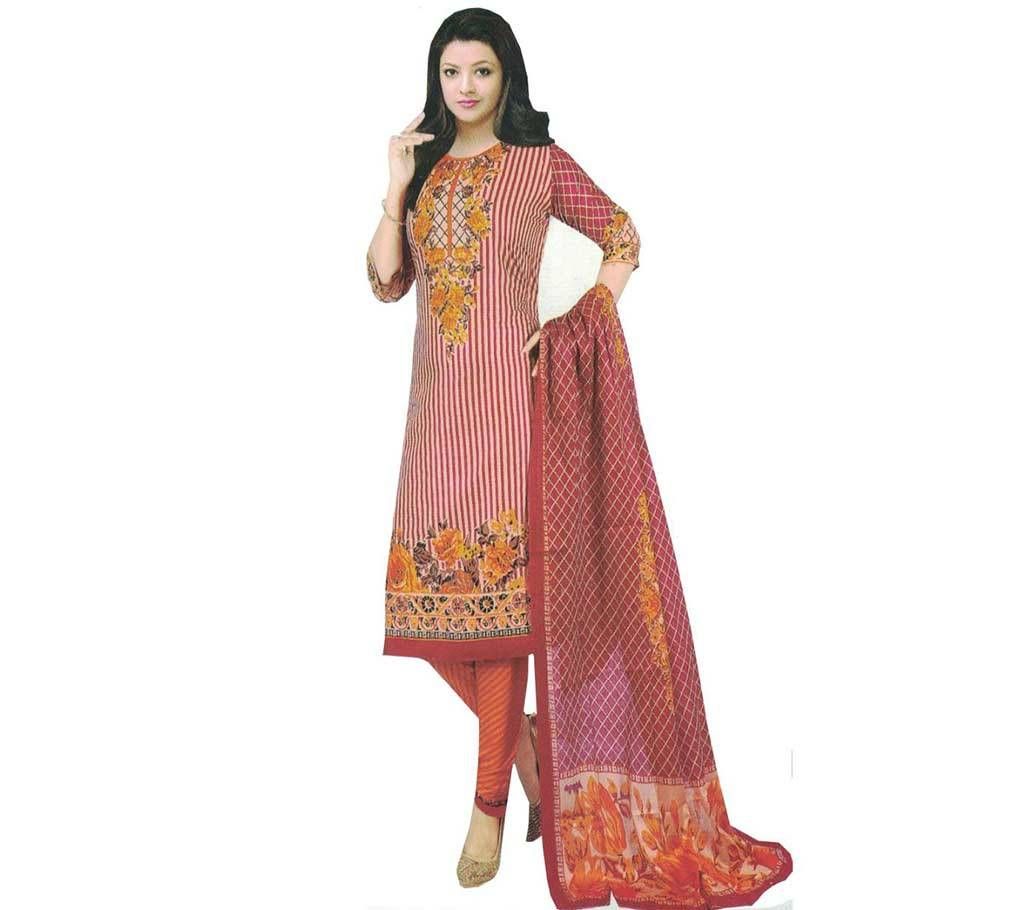 Unstitched Printed Cotton Three Piece