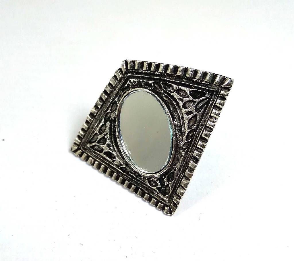 GERMAN SILVER MIROR RING,