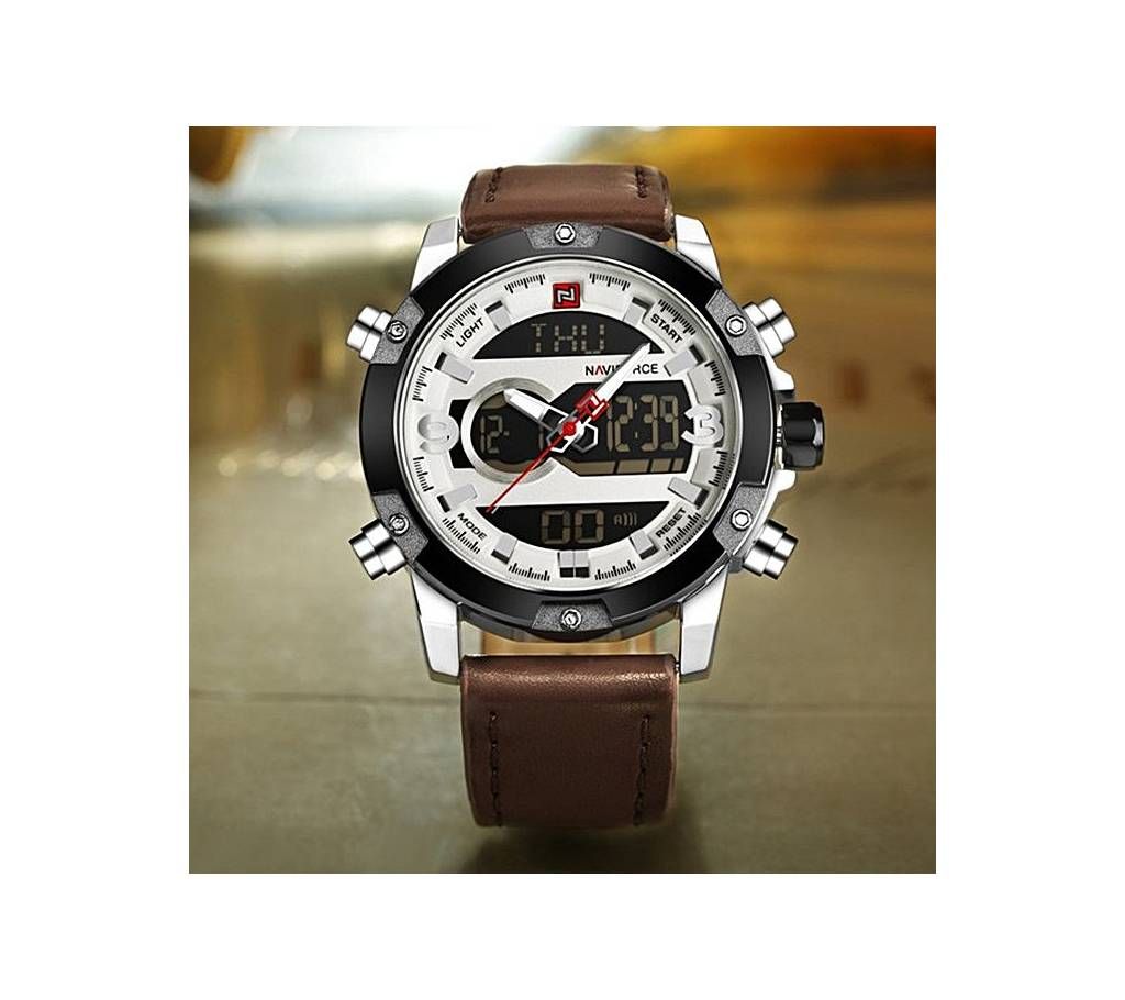 Naviforce NF9097 - Leather Wrist Watch for Men