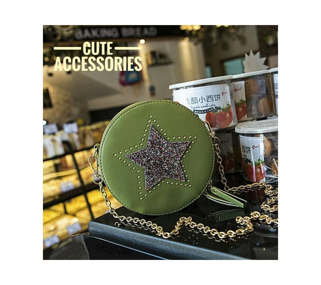 Star pattern leather sling bag