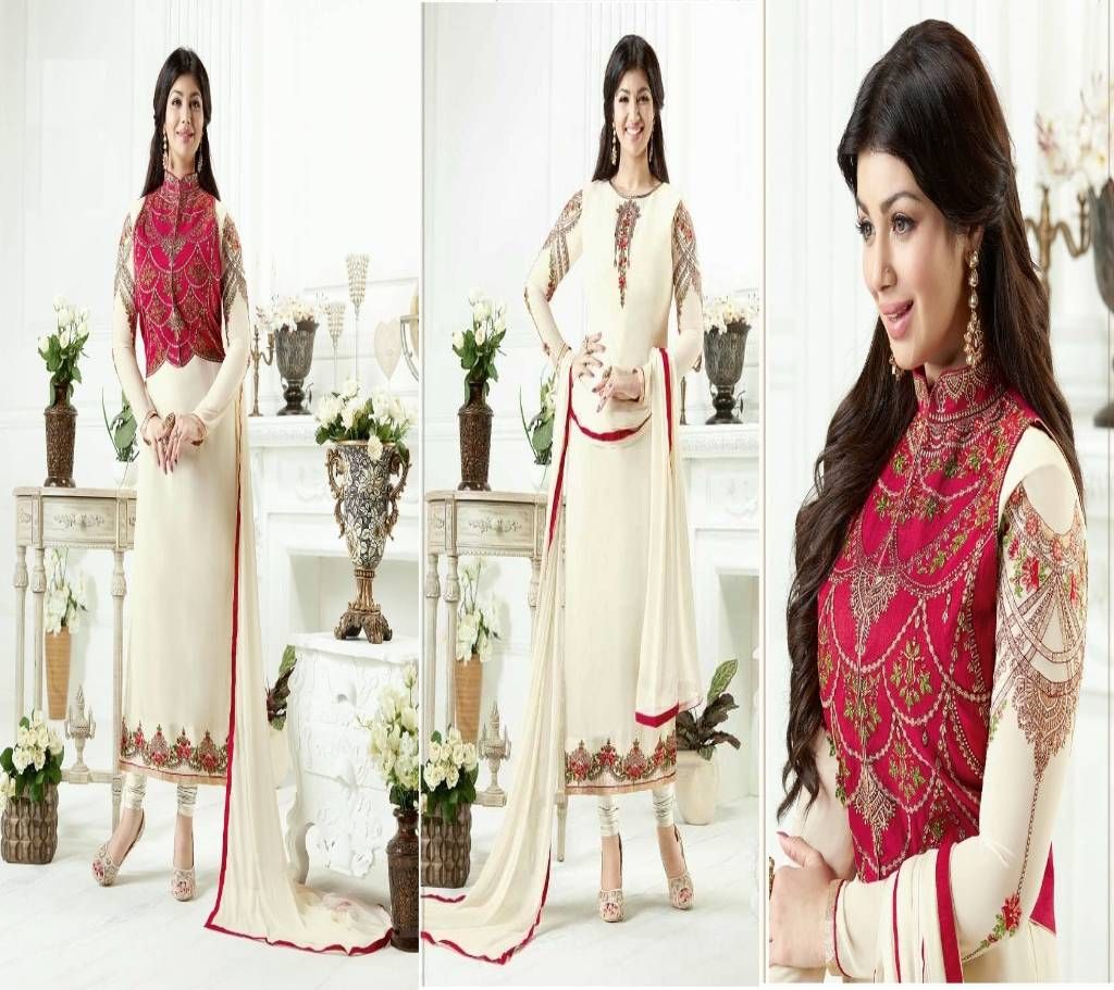 Unstitched Embroidery Koti Style Salwar Kameez  - Copy