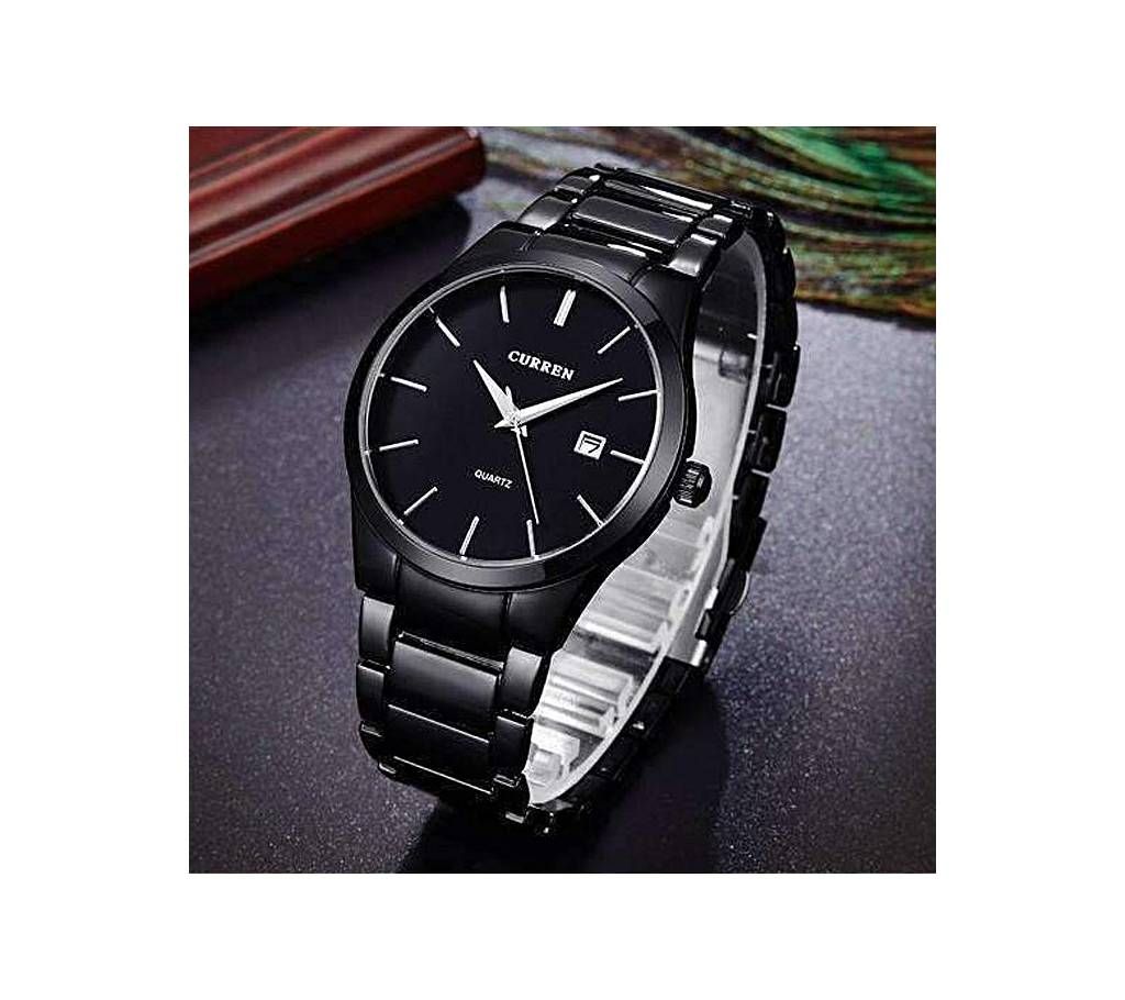 Curren 8106 - Stainless Steel Analog Watches for Men - Black