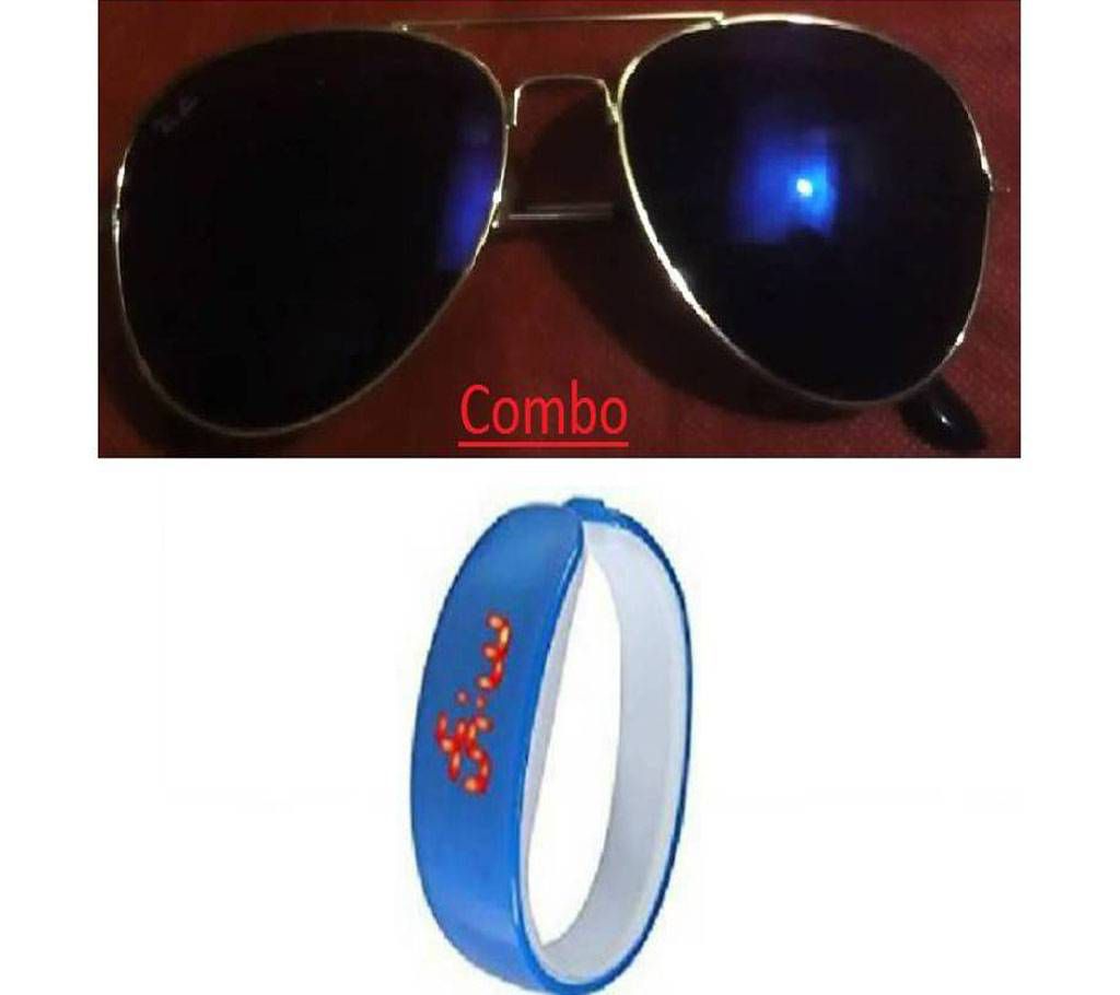 RAY BAN sunglasses for men copy and LED digital watch combo