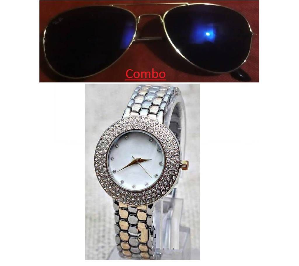 Ray Ban sunglasses for men copy and Rolex wrist watch for men copy combo 