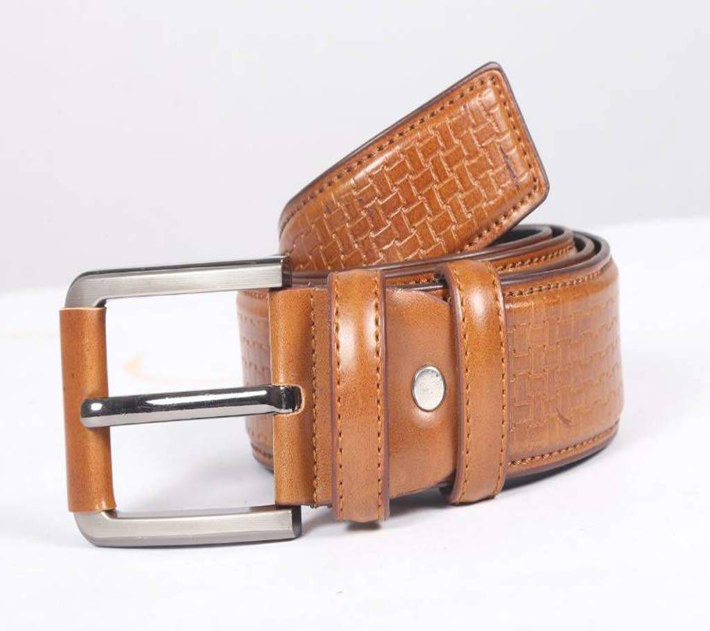 Brown Leather Casual Belt For Men
