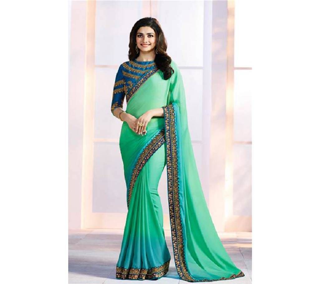 Vinay Fashion Designer Party wear Green Shaded Georgette Saree 