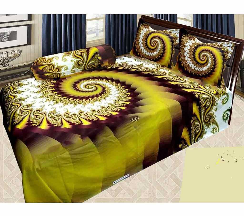 Pack of 4pcs HOME TEX Cotton Double Size Bed sheet Set