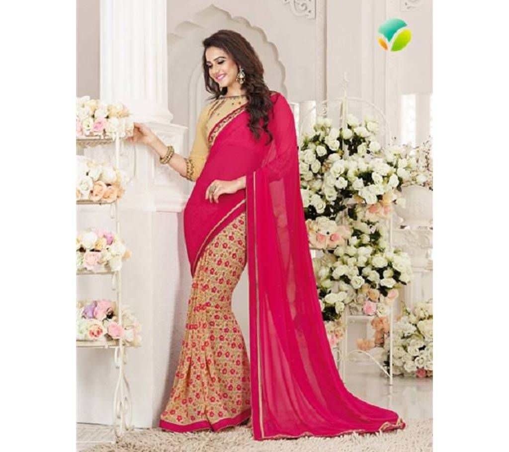 Vinoy Original Indian Georgette Saree with Blouse Piece 