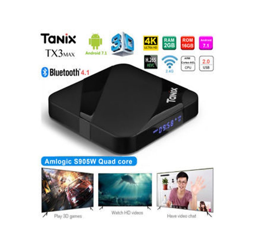 Tanix TX3 Max Android Smart TV Box 2GB RAM 16GB ROM-Black