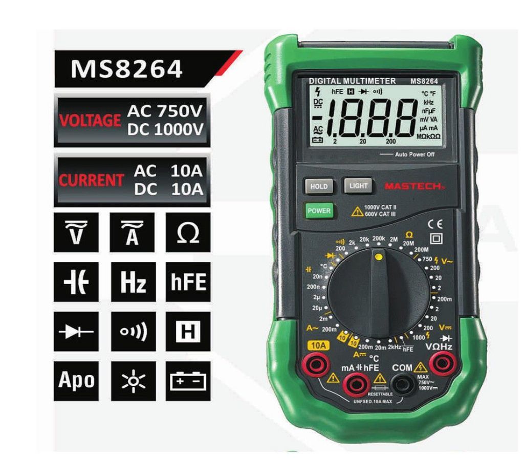 Professional Digital Multimeter Auto Range Electrical Tester MS8264 Multimeter