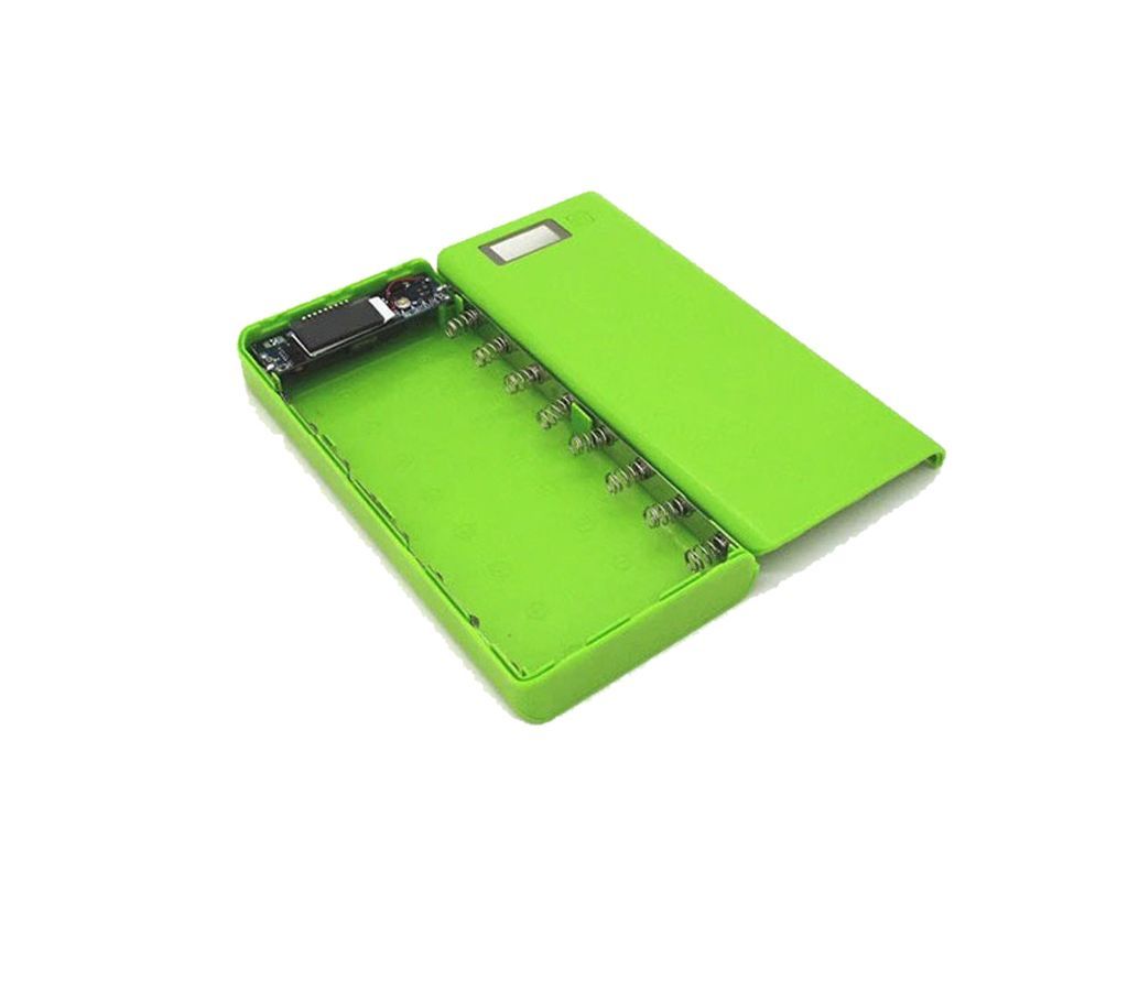 818650 5V 2A Portable Battery Power Bank Shell Case Box Dual USB LCD Display (Pink)