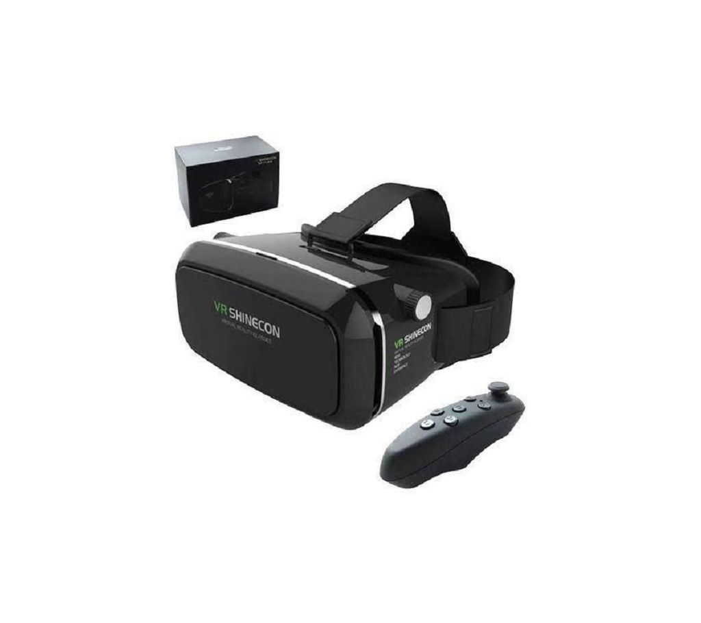 VR Box Shinecon 3D Glass with Remote - Black