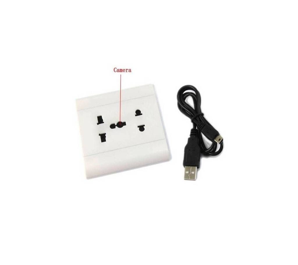 606 Wall Socket Spy Hidden Voice-activated Video Camera - White