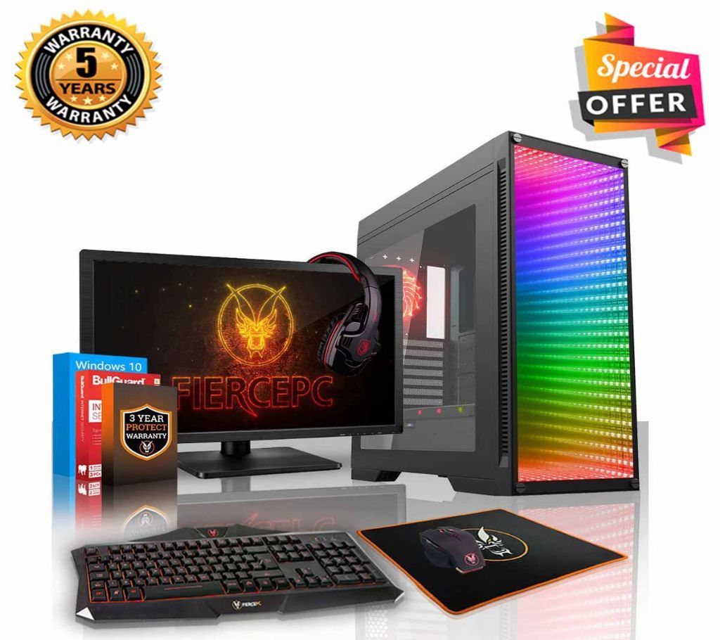 Intel Dual Core RAM 8GB HDD 500GB Graphics 2GB Built in and Monitor 32 Gaming PC Windows 10,64 Bit 