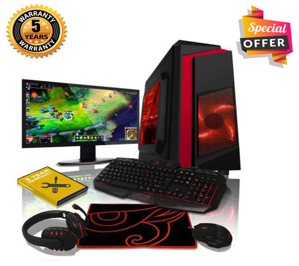 Intel Core i7 RAM 4GB HDD 500GB Graphics 3GB Built in (Internal+External) and Monitor 17 Gaming PC Windows 10 64 Bit NEW Desktop Computer 2019