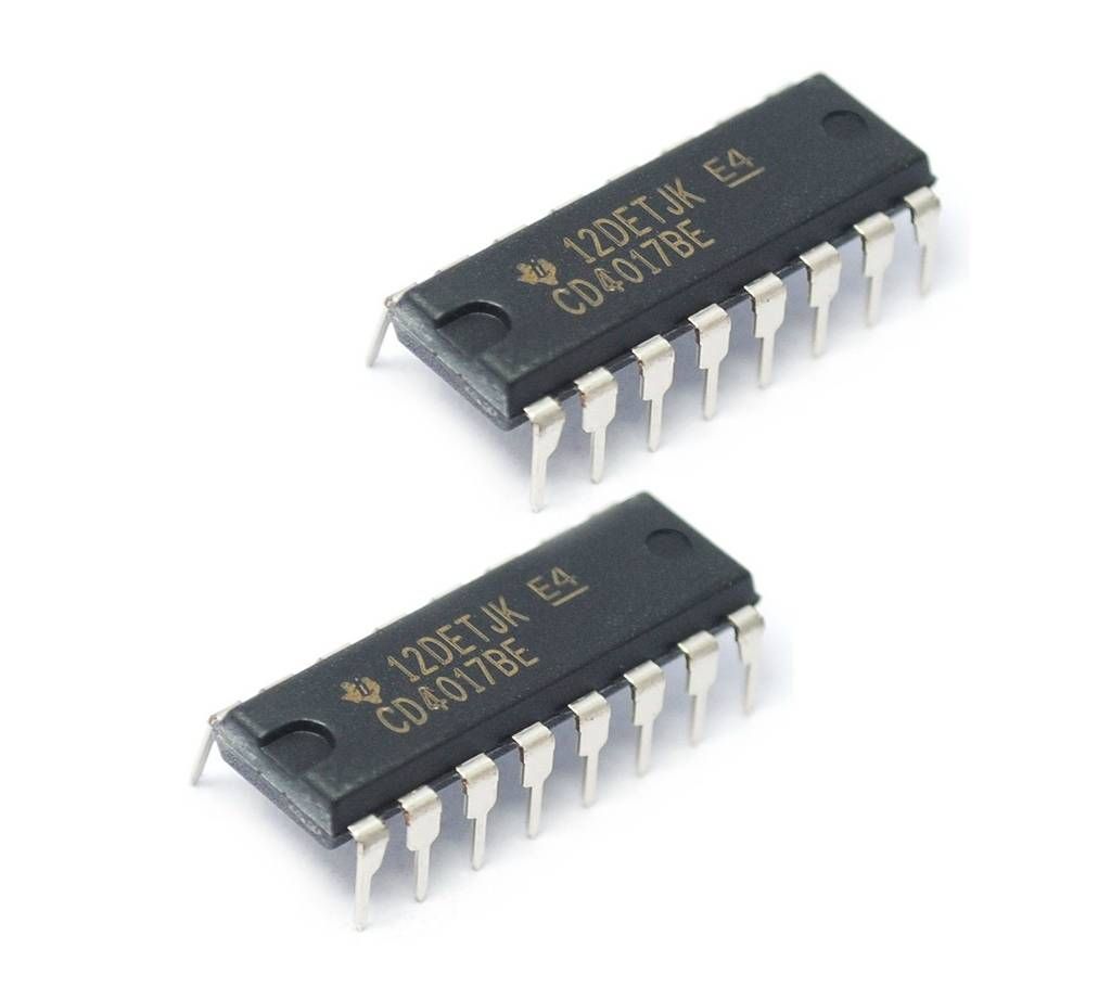 IC 4017 Counters (2 Piece) Decade Counter with 10 Decoded Outputs (5-stage Johnson Counter)