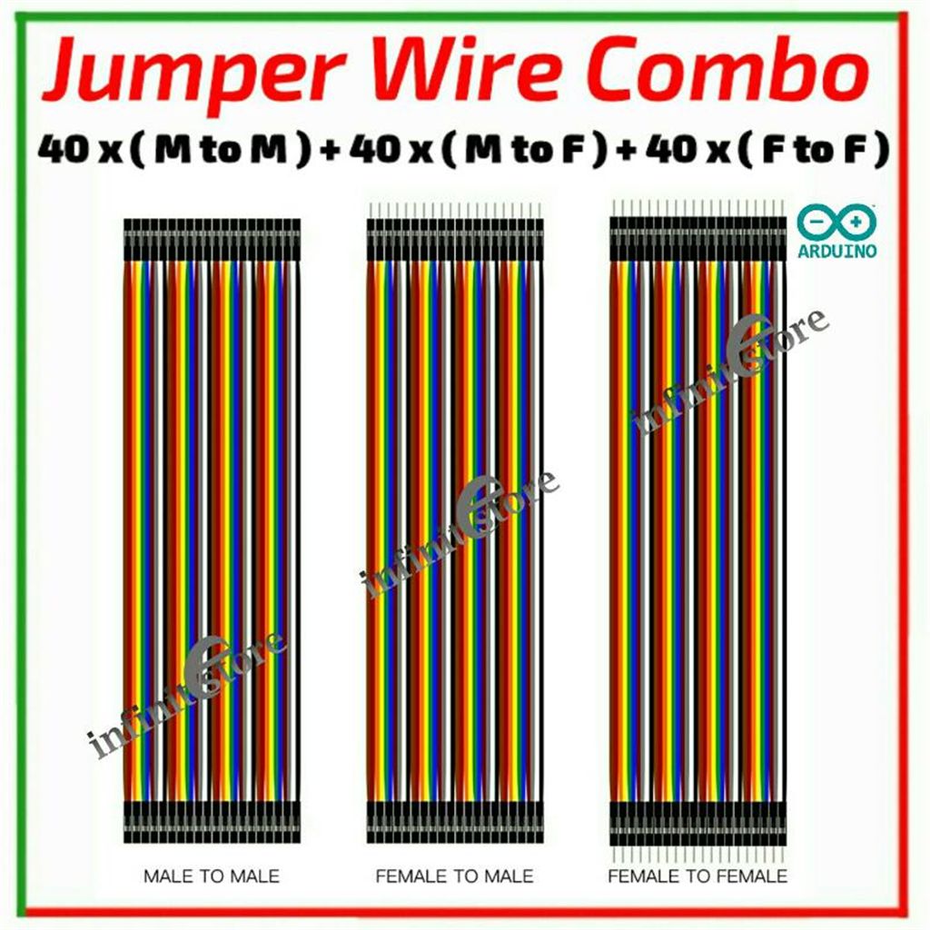 Jumper Wire Combo M to MF to F for Arduino