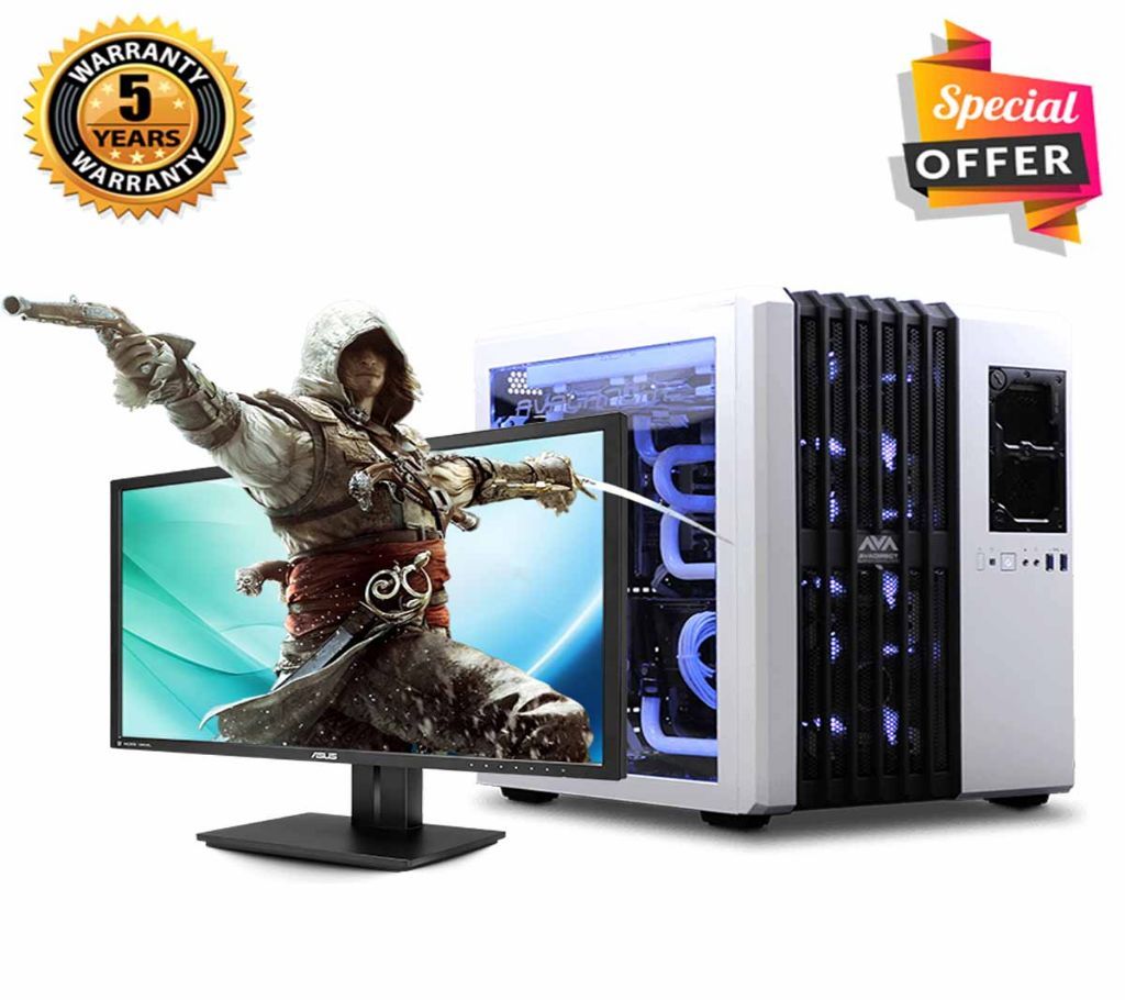 Intel Core i7 RAM 4GB HDD 500GB Graphics 3GB Built in (Internal+External) and Monitor 24 Gaming PC Windows 10 64 Bit NEW Desktop Computer 2019